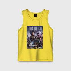 Майка детская хлопок Barbie - punks not dead meme, цвет: желтый
