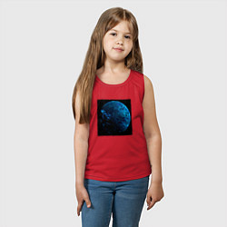 Майка детская хлопок Синяя планета трещины, цвет: красный — фото 2