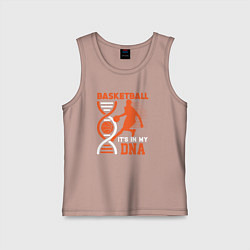 Майка детская хлопок Баскетбол у меня в днк, цвет: пыльно-розовый