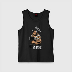 Майка детская хлопок GYM - bull jock, цвет: черный