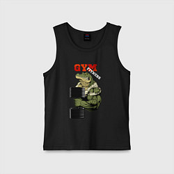 Майка детская хлопок GYM fitness - crocodile, цвет: черный