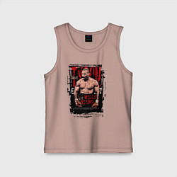 Майка детская хлопок Майк Тайсон мировой бокс, цвет: пыльно-розовый