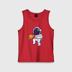 Майка детская хлопок Saturn football, цвет: красный