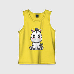 Майка детская хлопок Весёлая зебра, цвет: желтый