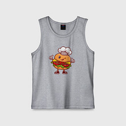 Майка детская хлопок Повар бургер, цвет: меланж