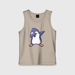 Майка детская хлопок Dab penguin, цвет: миндальный
