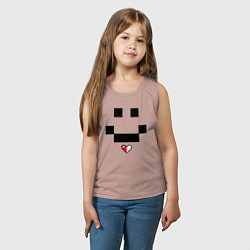 Майка детская хлопок Minecraft улыбка и любовь, цвет: пыльно-розовый — фото 2