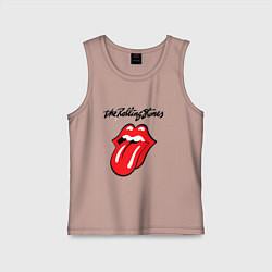 Майка детская хлопок Rolling Stones - logo, цвет: пыльно-розовый