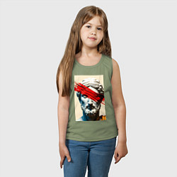 Майка детская хлопок Штрих на античной статуе, цвет: авокадо — фото 2