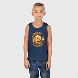 Майка детская хлопок Жирное печенько, цвет: тёмно-синий — фото 2