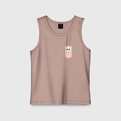 Майка детская хлопок Jiniret in pocket, цвет: пыльно-розовый