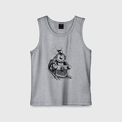 Майка детская хлопок Векторный паровоз, цвет: меланж