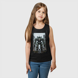 Майка детская хлопок Конвой роботов в городе, цвет: черный — фото 2