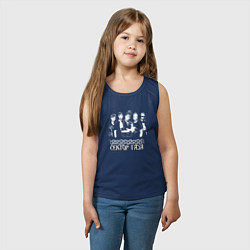 Майка детская хлопок Сектор газа пиксельный белый портрет, цвет: тёмно-синий — фото 2