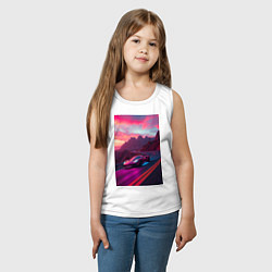 Майка детская хлопок Суперкар едет по серпантину, цвет: белый — фото 2