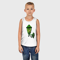 Майка детская хлопок Зелёный уличный фонарь, цвет: белый — фото 2