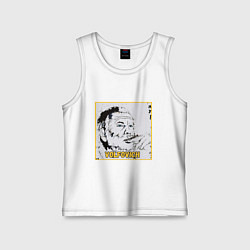 Майка детская хлопок Volfovich Art Black coin, цвет: белый