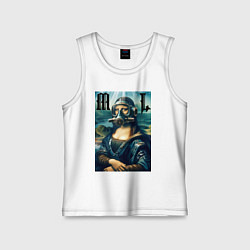 Майка детская хлопок Мона Лиза - стимпанк нейроарт, цвет: белый