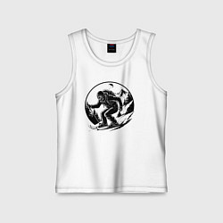 Майка детская хлопок Зомби лыжник, цвет: белый