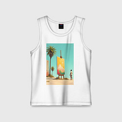 Майка детская хлопок Живопись в пустыне, цвет: белый