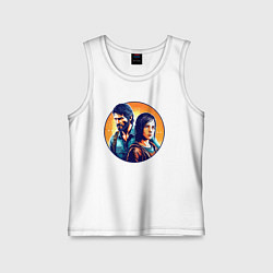 Майка детская хлопок Joel and Ellie - the last of us adventure, цвет: белый