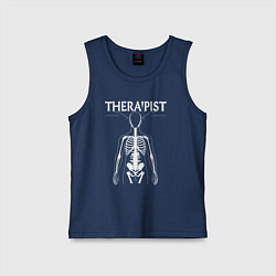 Майка детская хлопок Терапевт со скелетом, цвет: тёмно-синий