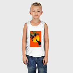 Майка детская хлопок Жираф в саванне, цвет: белый — фото 2