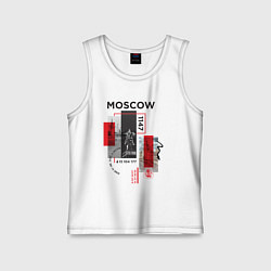 Майка детская хлопок Москва коллаж, цвет: белый
