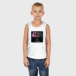 Майка детская хлопок Звёздные войны надпись вейдер, цвет: белый — фото 2