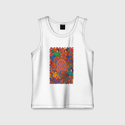 Майка детская хлопок Astro психоделический рисунок, цвет: белый