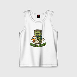 Майка детская хлопок Зомби наездник, цвет: белый