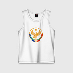 Майка детская хлопок Дагестан герб, цвет: белый