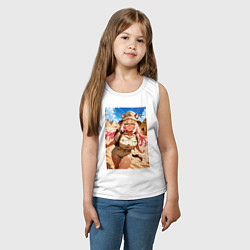 Майка детская хлопок Лиса-археолог исследователь пирамид, цвет: белый — фото 2