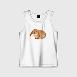 Майка детская хлопок Рыжий пушистый кролик, цвет: белый