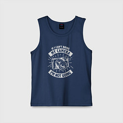 Майка детская хлопок Не выхожу без фотика, цвет: тёмно-синий