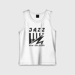 Майка детская хлопок New Orleans jazz, цвет: белый