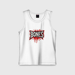 Майка детская хлопок Логотип Bones, цвет: белый