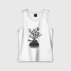 Майка детская хлопок Tank tree, цвет: белый