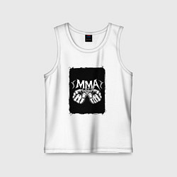 Майка детская хлопок Сила кулаков ММА, цвет: белый