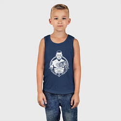 Майка детская хлопок Нейт Диас орнамент, цвет: тёмно-синий — фото 2