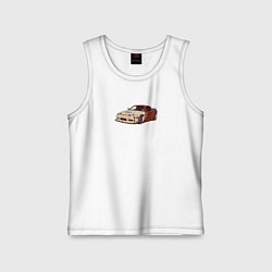 Майка детская хлопок Японская машина арт, цвет: белый