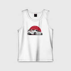 Майка детская хлопок Nissan Skyline art, цвет: белый