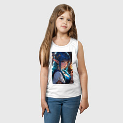 Майка детская хлопок Прекрасная эльфийка-маг с шаром огня, цвет: белый — фото 2