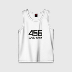 Майка детская хлопок Игрок номер 456 игра в кальмара, цвет: белый