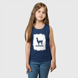 Майка детская хлопок Альпака в белом штрихе, цвет: тёмно-синий — фото 2