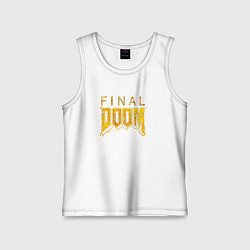 Майка детская хлопок Doom final gold logo, цвет: белый