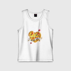 Майка детская хлопок Love pizza, цвет: белый