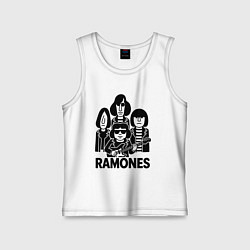 Майка детская хлопок Ramones силуэты, цвет: белый