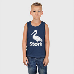Майка детская хлопок Аисты в минимализме, цвет: тёмно-синий — фото 2