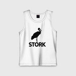 Майка детская хлопок Черный аист, цвет: белый